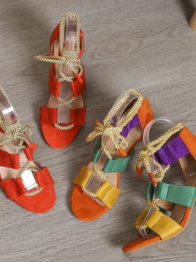 Summer Chunky Shoes High Heels Sandals Designer