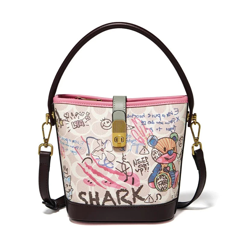FOXER Women’s Printed PU Bucket Bag