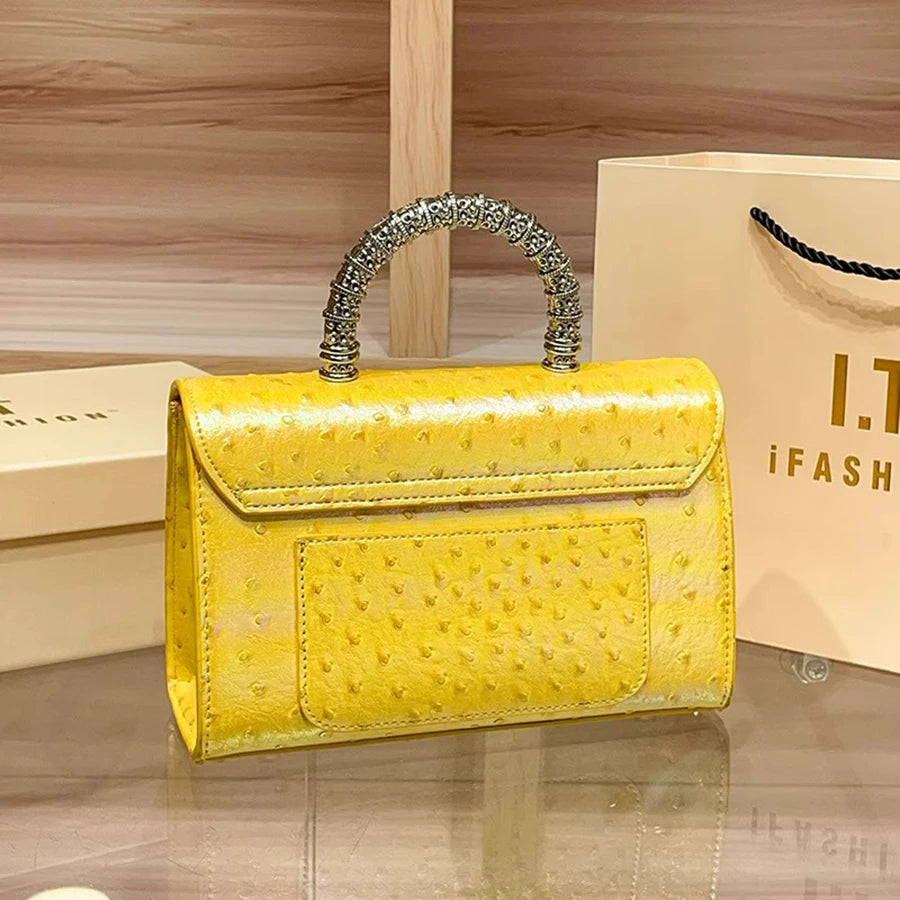 Ostrich Pattern Crossbody Handbag