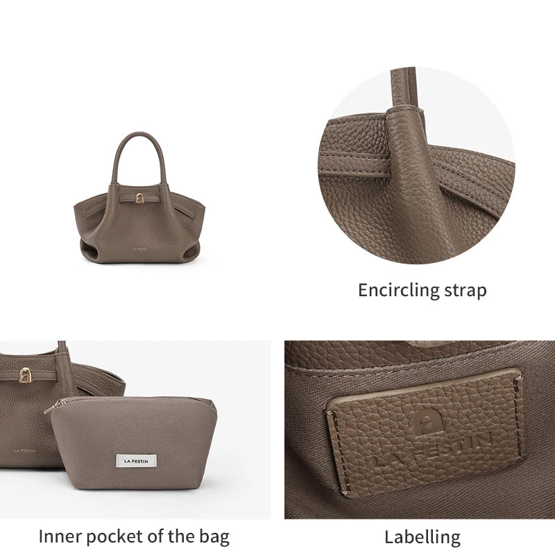 LA FESTIN Small Leather Tote Bag