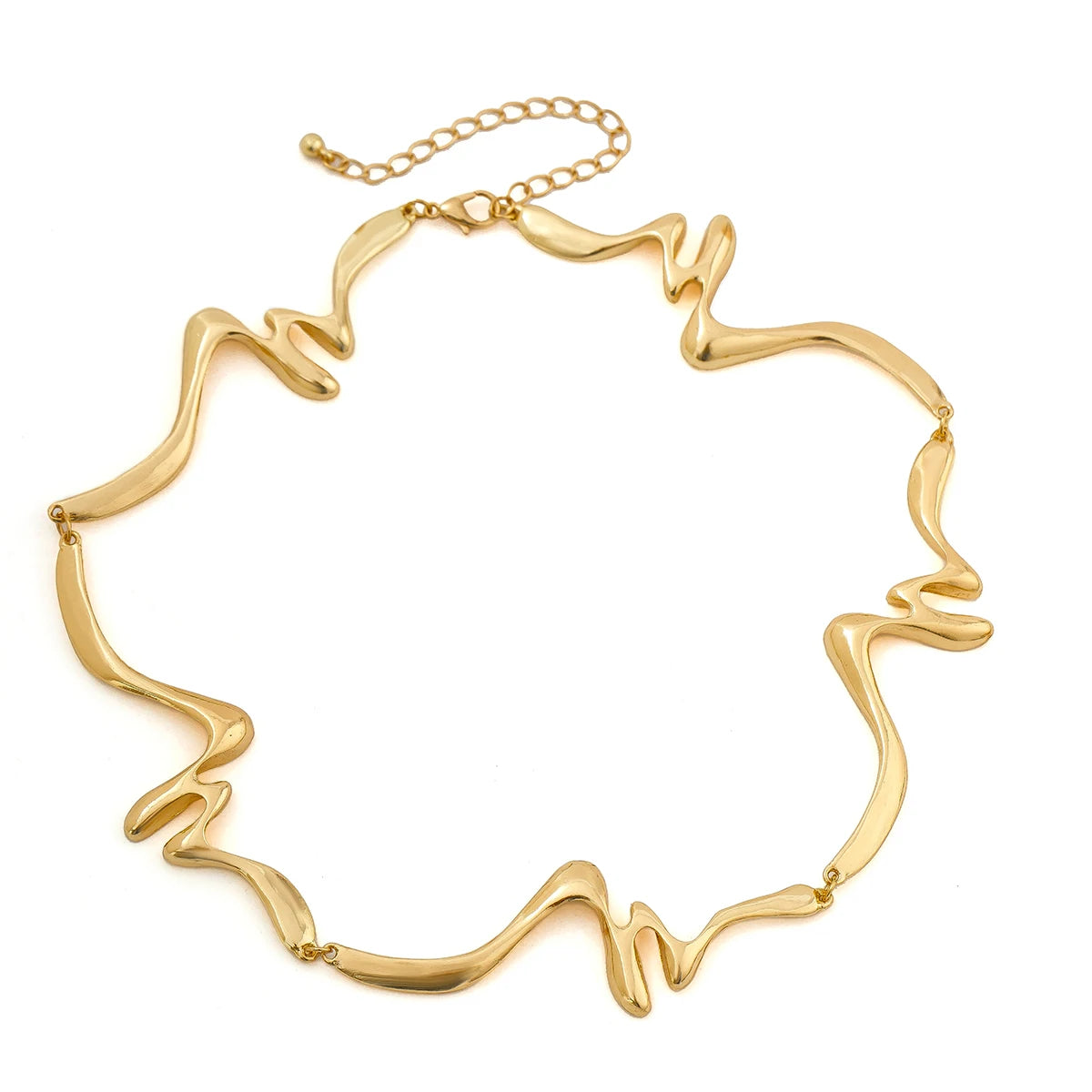 Wave Torque Gold Choker Necklace