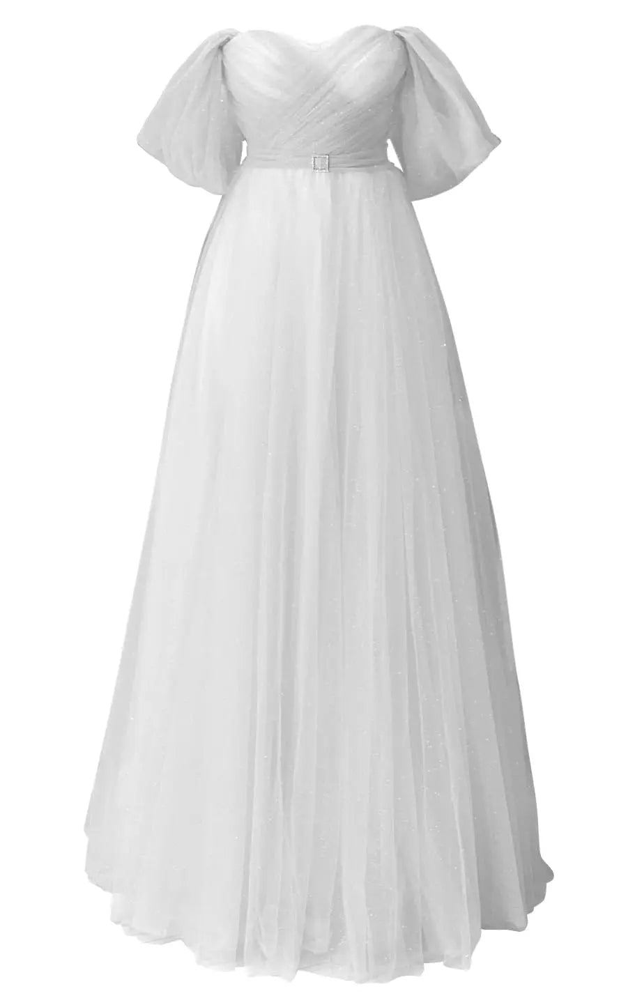 Glitter Tulle Prom Dresses Off The Shoulder Sweetheart Puffy Long Evening Gowns for Women 2026 Elegant Dress Wedding Party