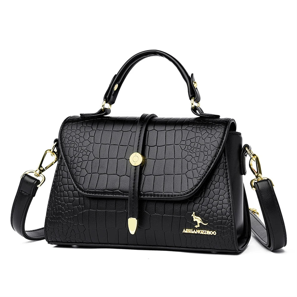 Crocodile Leather Crossbody Handbag