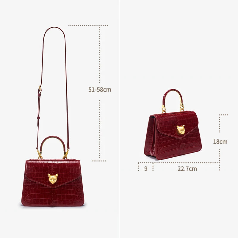 2026 Crocodile Pattern Leather Handbag