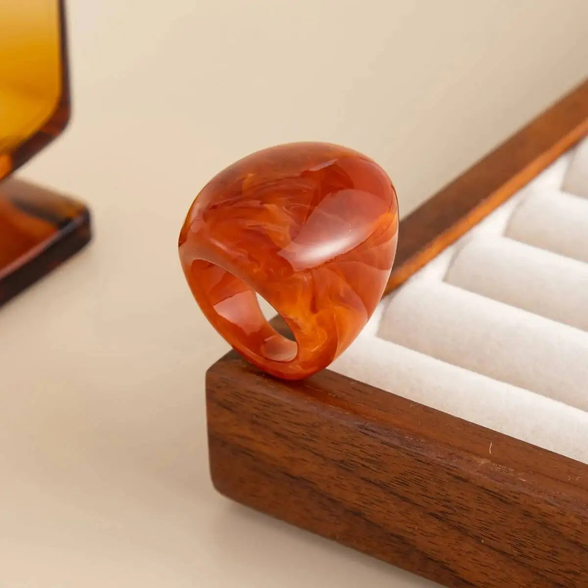6 Styles Boho Geometric Big Resin Ring