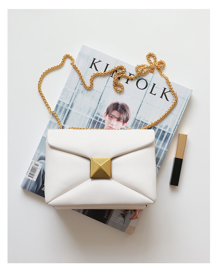 Genuine Leather Square Crossbody Bag