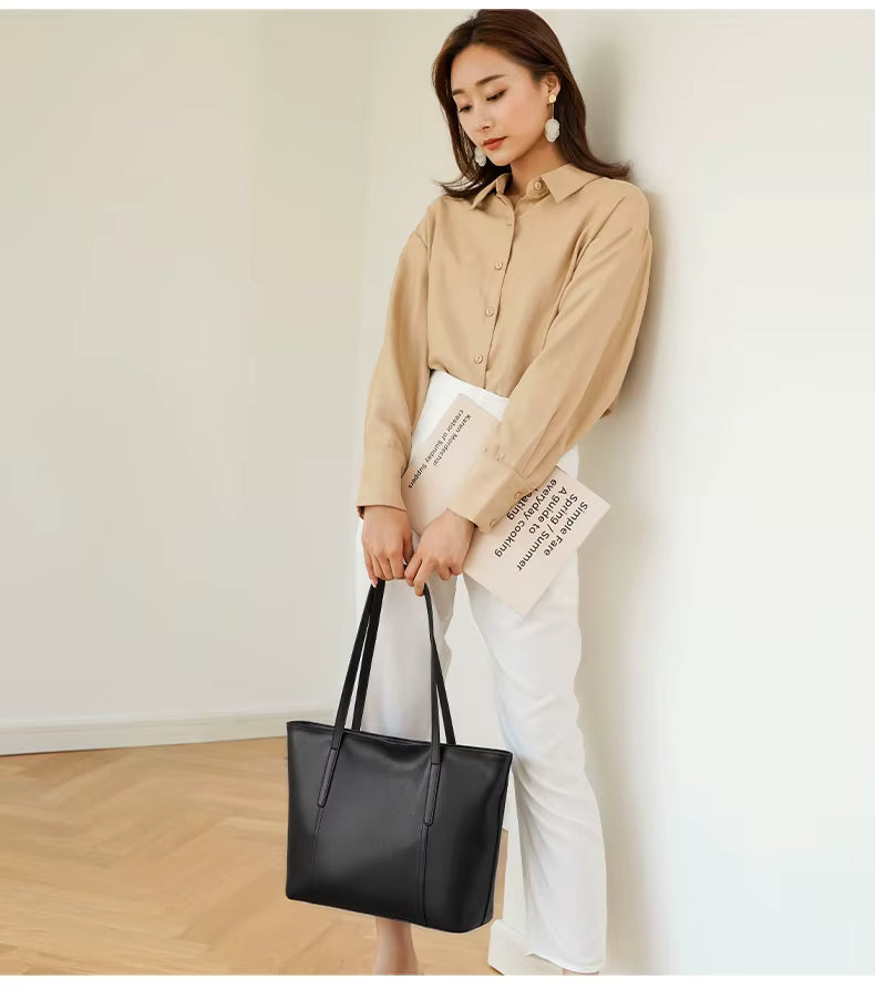 FOXER Large Leather Tote Bag