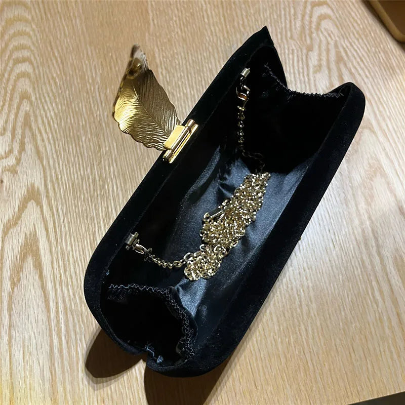 Luxury Velvet Chain Crossbody Evening Handbag