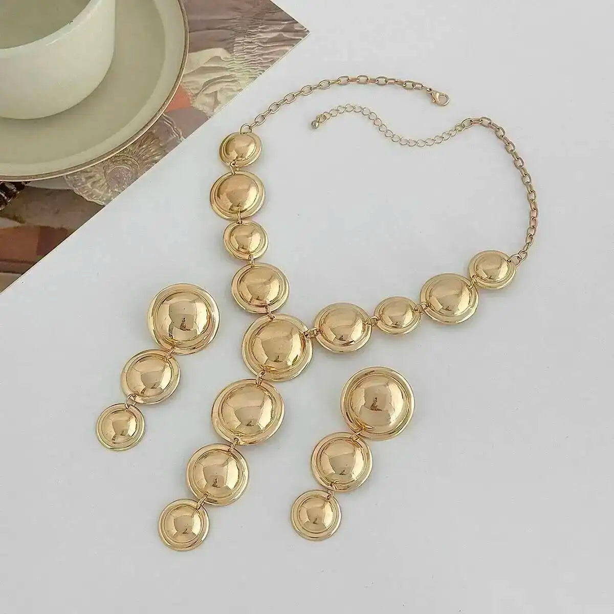 Y-Shaped Long Pendant Necklace Set