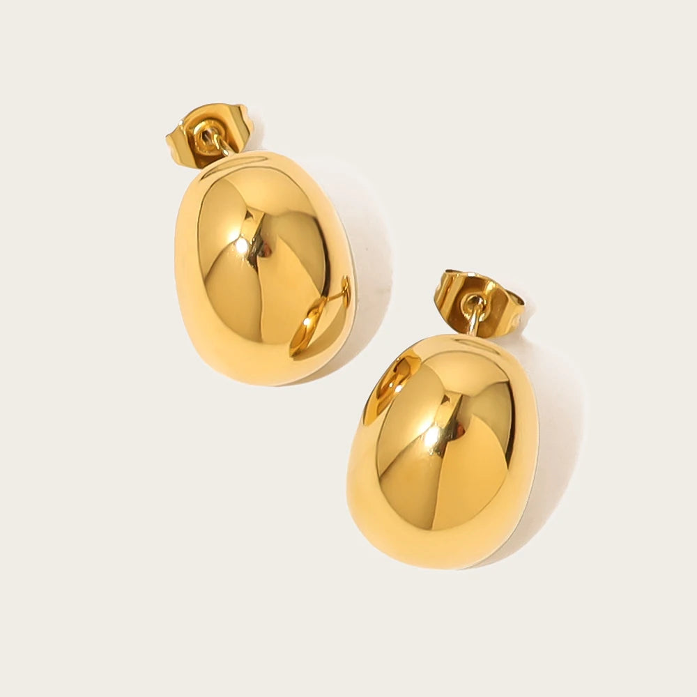 Polished Gold-Plated Stud Earrings