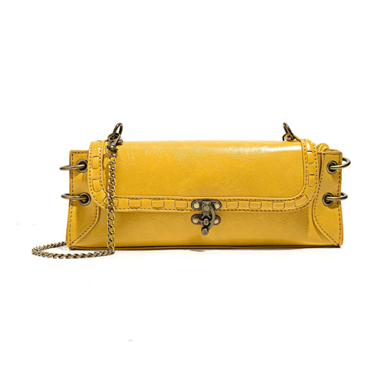 Vintage Turn-Lock Chain Clutch Bag