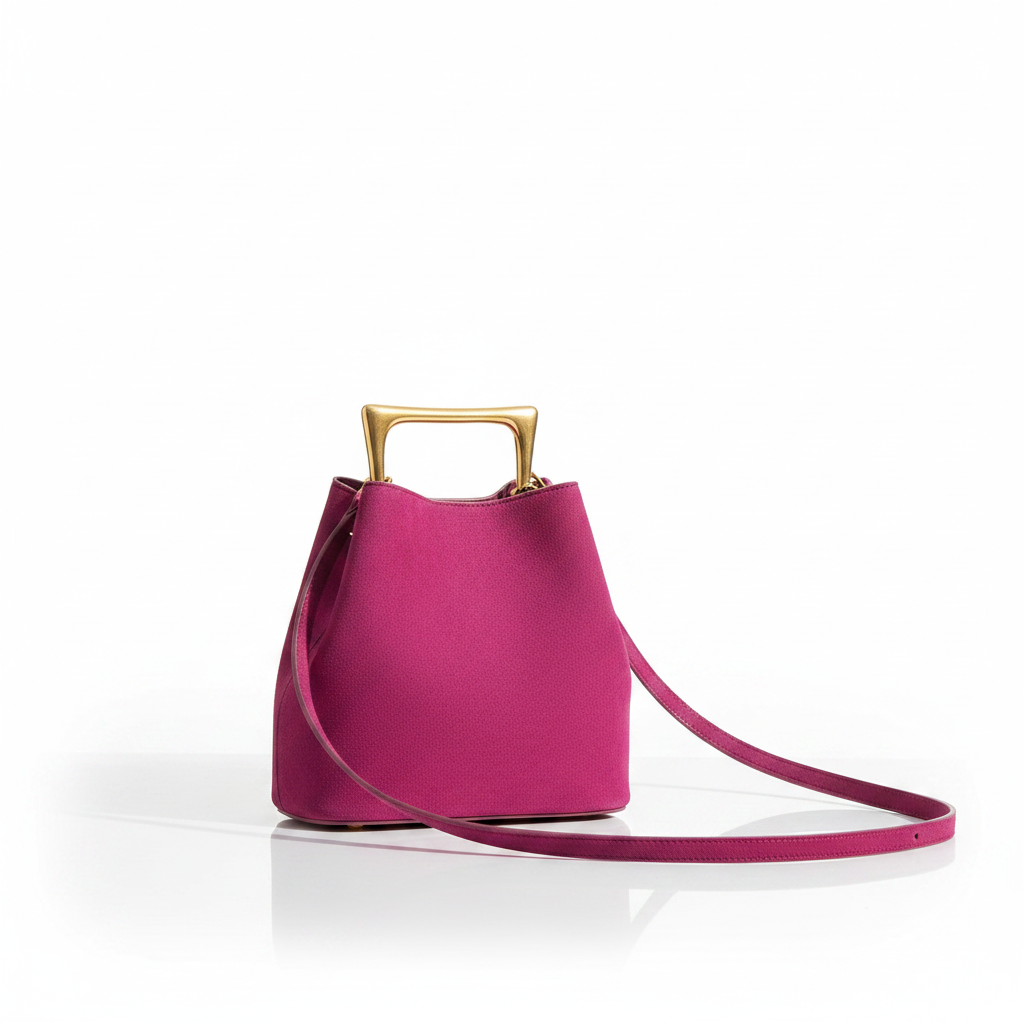 Velvet Metal Handle Clutch Bag