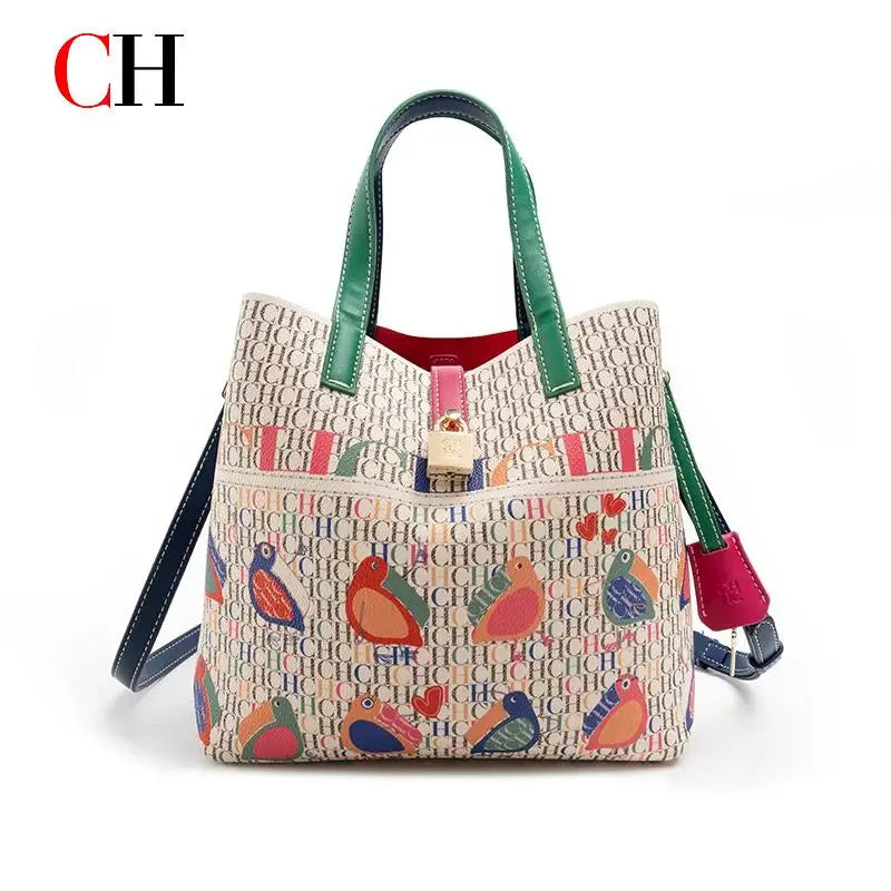 CH Ladies Handbag Large Capacity Shoulder Bag Ladies Handbag Luxury Brand 2026 New Multifunctional Fashion Design Classic Retro