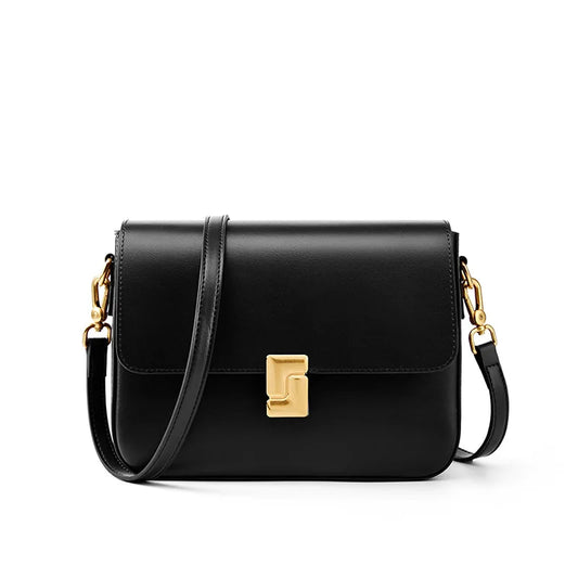 Genuine Cowhide Leather Small Square Crossbody Bag 2026