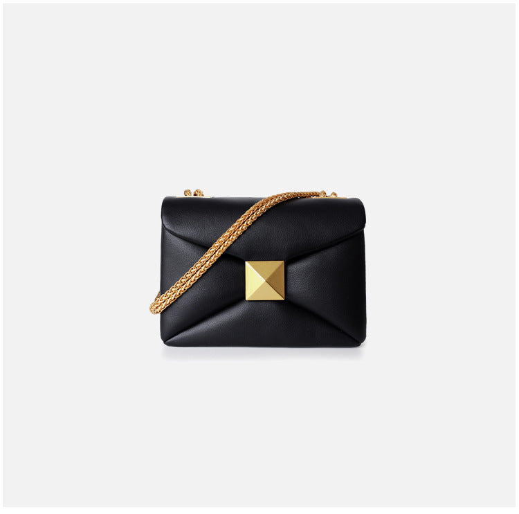 Genuine Leather Square Crossbody Bag