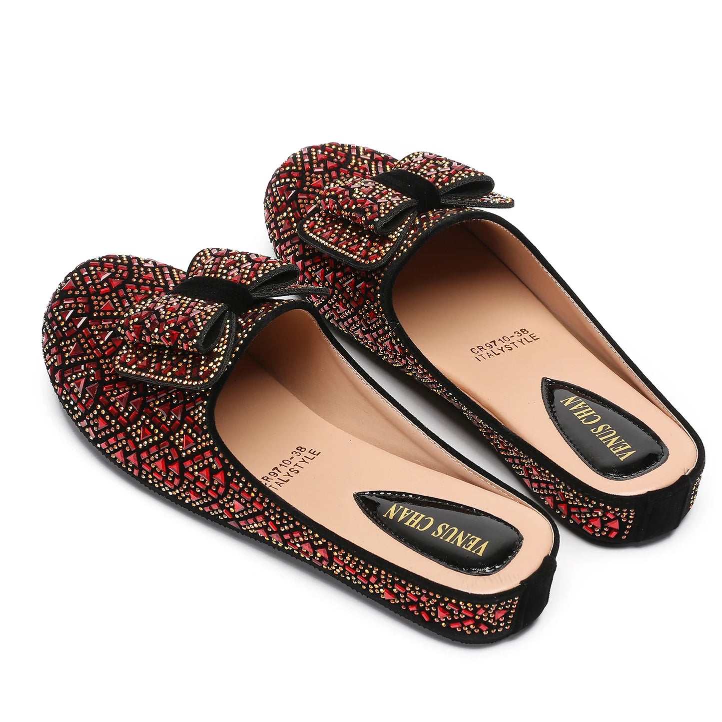 Nigeria Gold Color Half Shoes Comfortable Party Slippers Elegant
