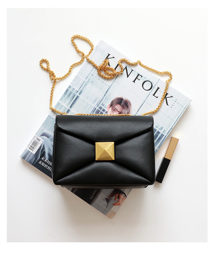 Genuine Leather Square Crossbody Bag