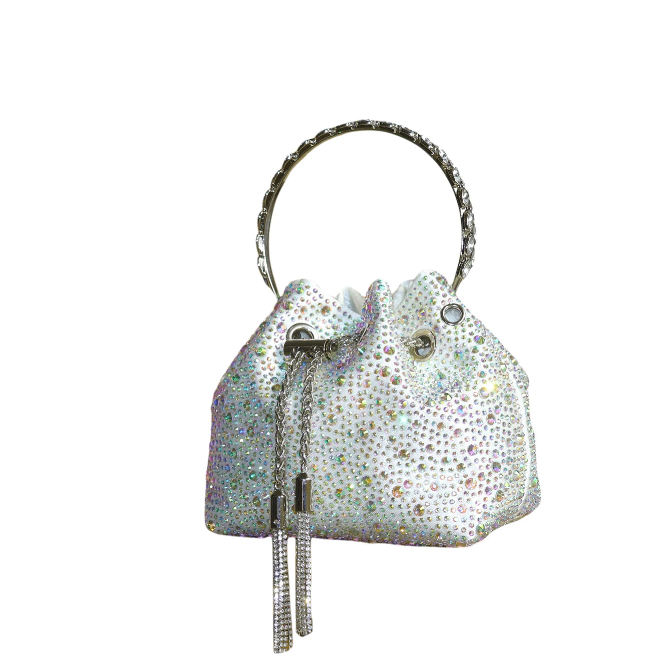Crystal Handle Evening Clutch Bag