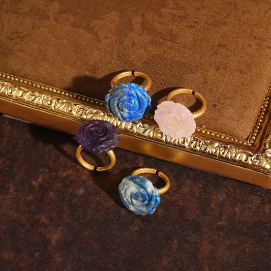 Vintage Purple Crystal Rose Ring