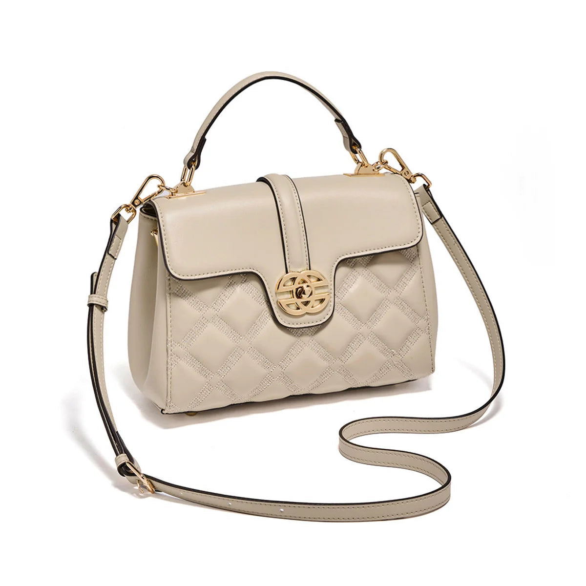FOXER Quilted Genuine Leather Crossbody Bag