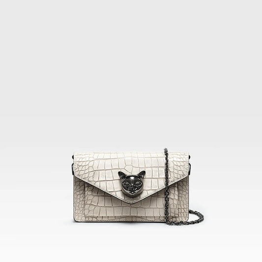 Chain Leather Clutch Bag