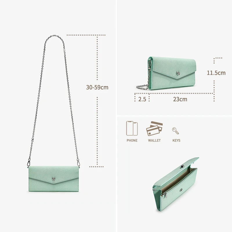 Leather Chain Wallet Bag