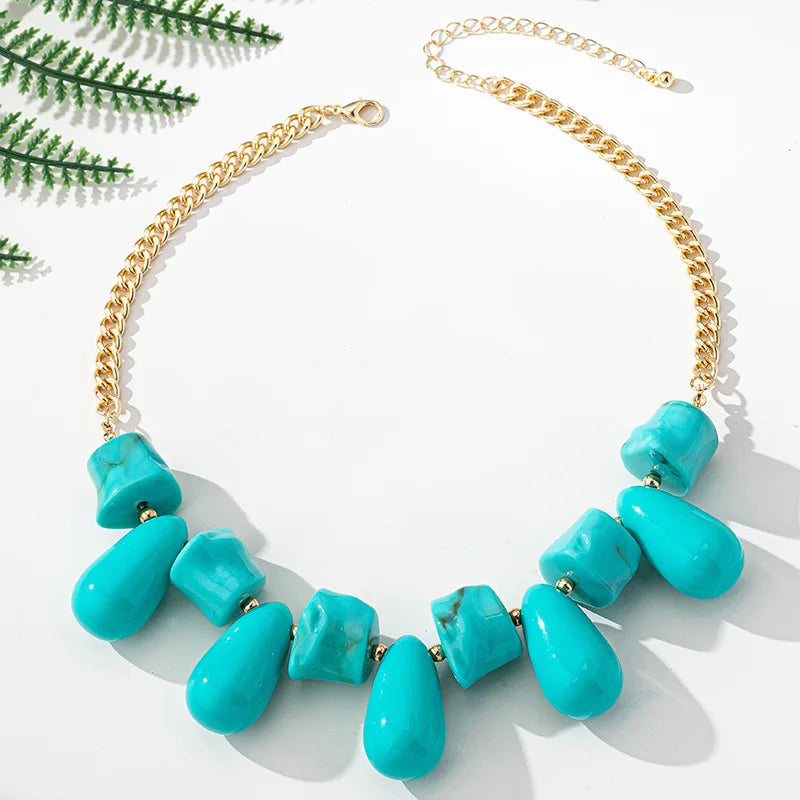 Red Droplet Statement Necklace
