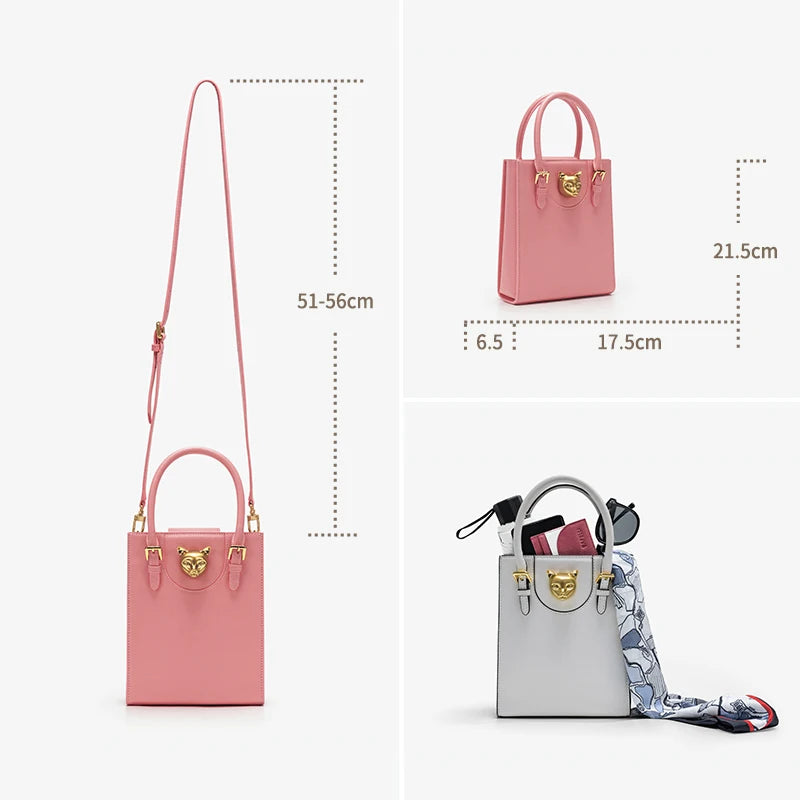BAFELLI Mini Leather Tote Crossbody Bag