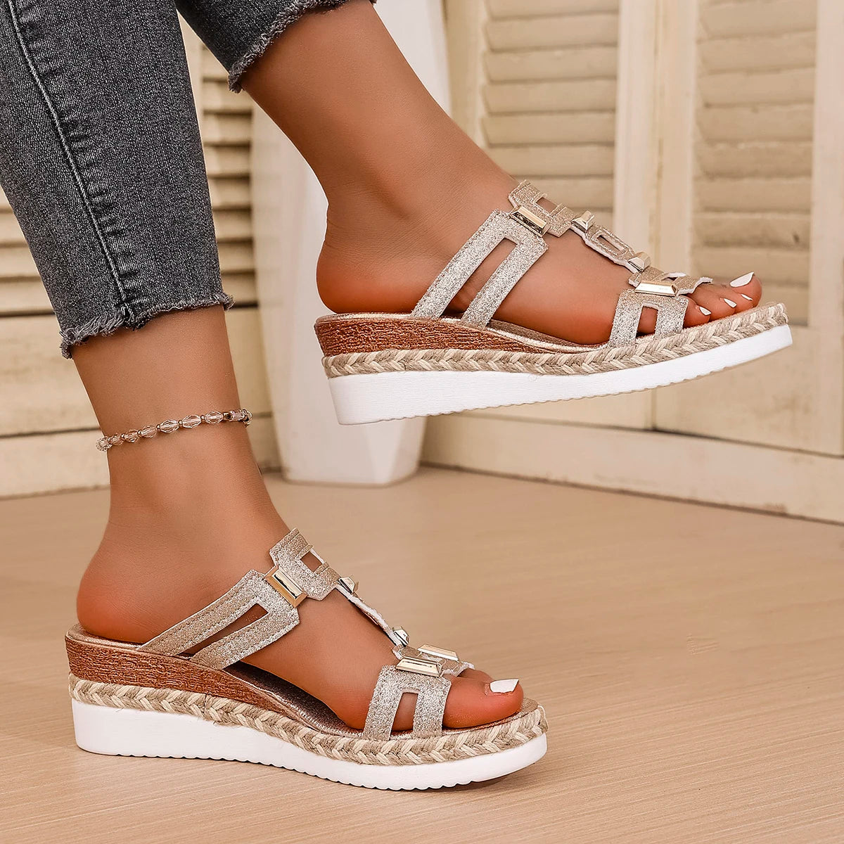 Large Size Roman Style Sandals Open Toe Beach Slippers