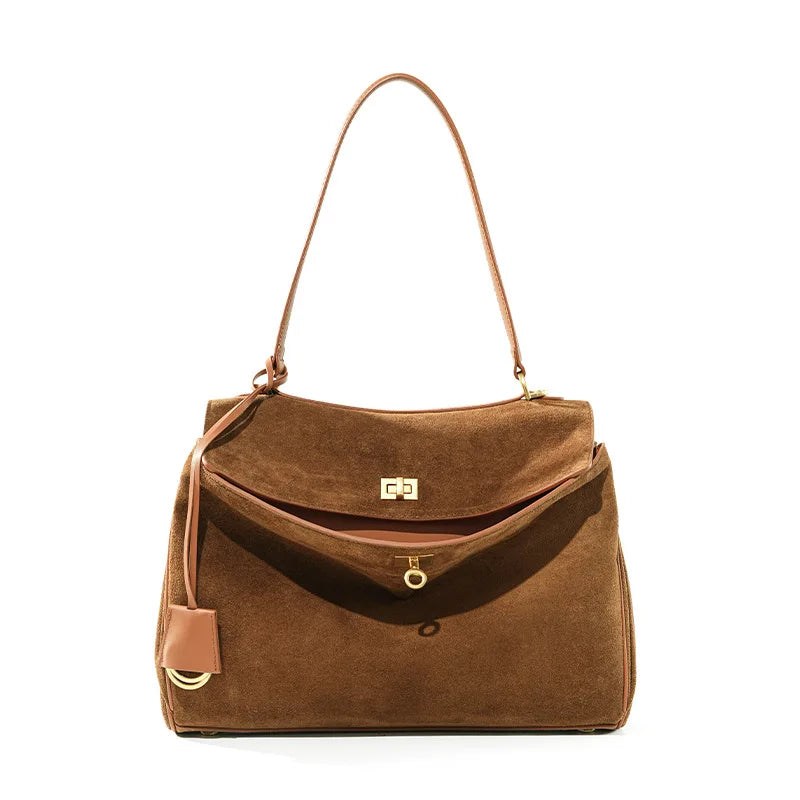 Suede Leather Large Capacity Tote Bag