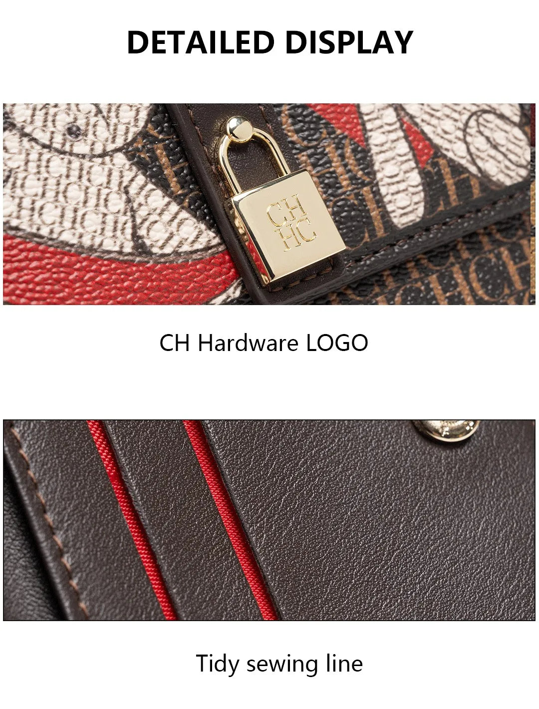 CH Fashion Versatile Letter Print Design Wallet Premium Feeling Wallet High Quality Standard Wallet Ladies Temperament Style Car