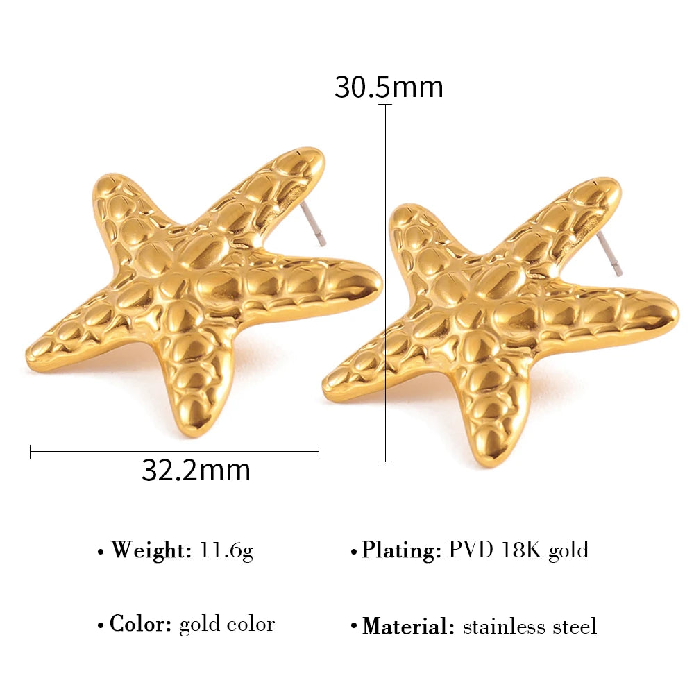Starfish Statement Drop Earrings