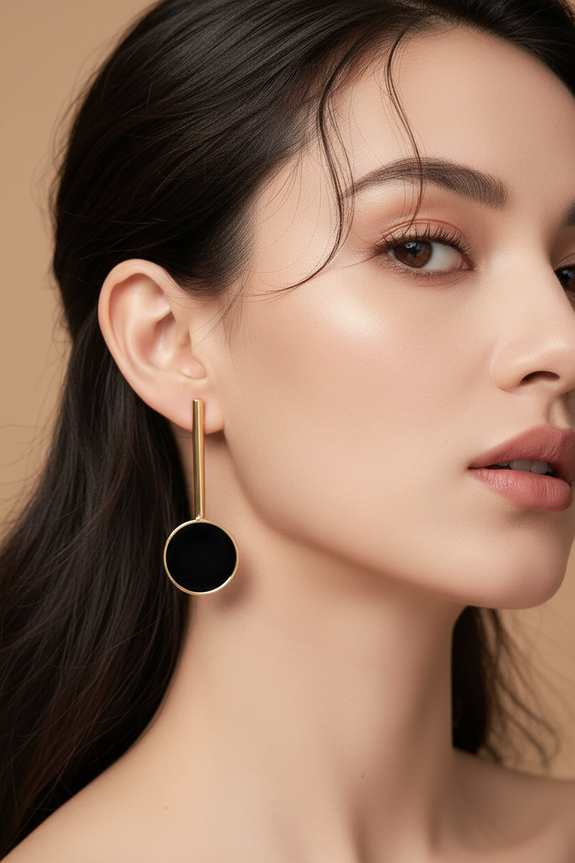 Boho Hoop Earrings, Geometric Asymmetrical Design, Statement Dangle