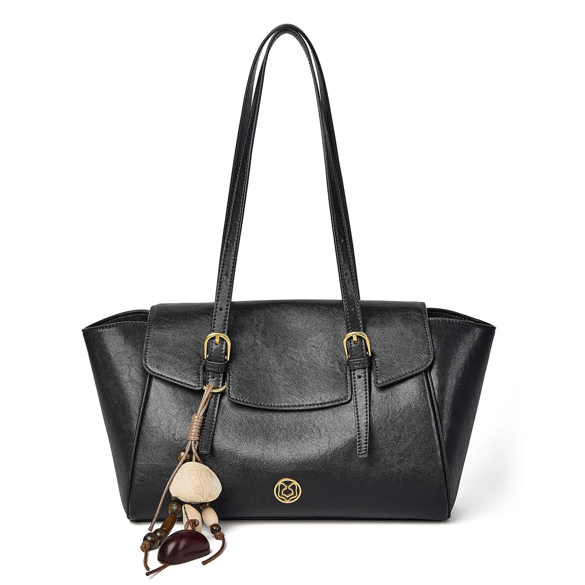 FOXER Genuine Leather Tassel Tote Bag