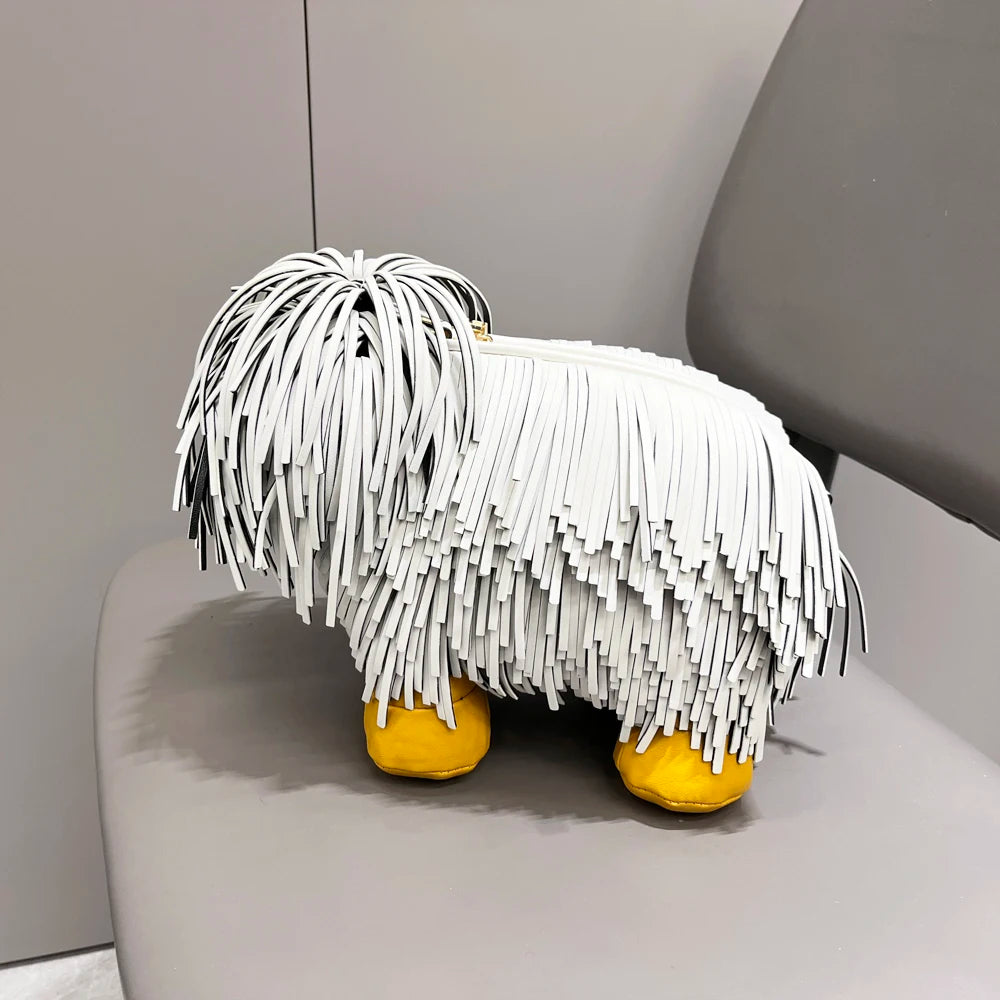 Luxury Designer Cute dog shape, Leather crossbody shoulder bag