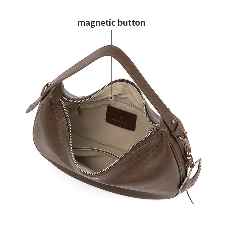 LA FESTIN Half Moon Leather Crossbody Bag