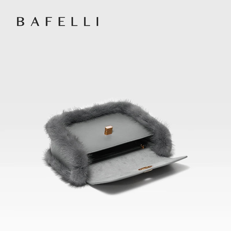 BAFELLI Fur & Leather Crossbody Bag