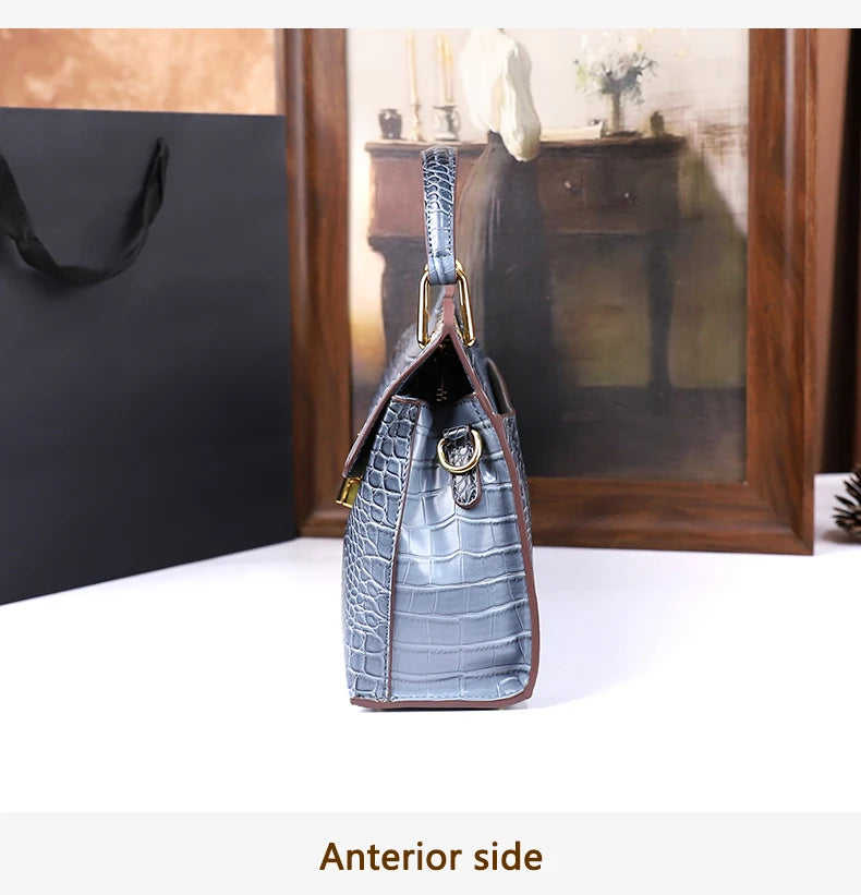 Large Crocodile Pattern Handbag
