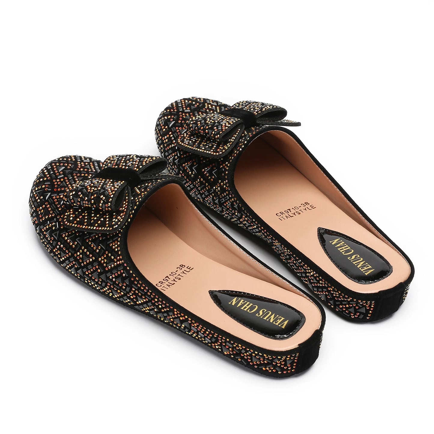 Nigeria Gold Color Half Shoes Comfortable Party Slippers Elegant