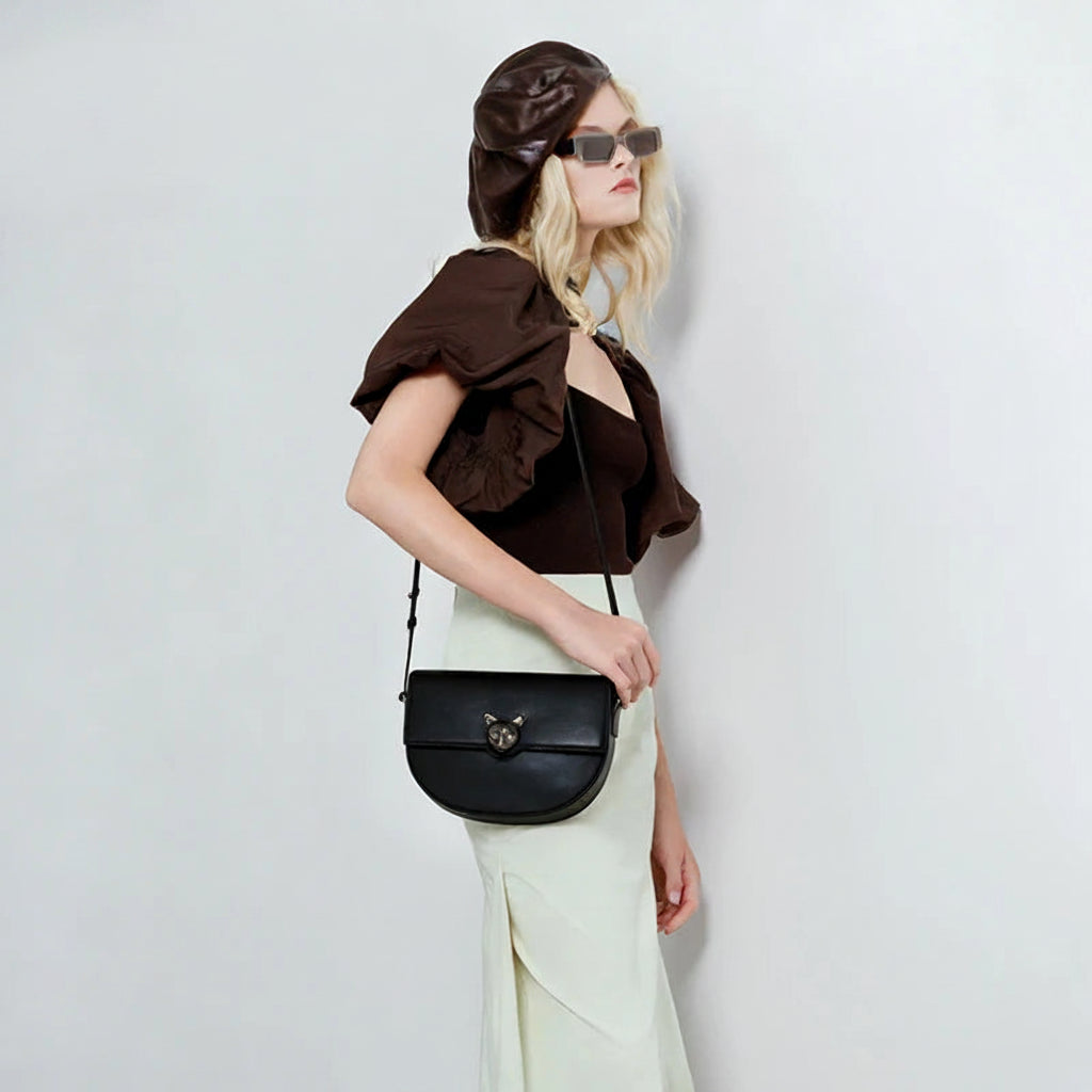 BAFELLI 2026 Genuine Leather Saddle Crossbody Bag