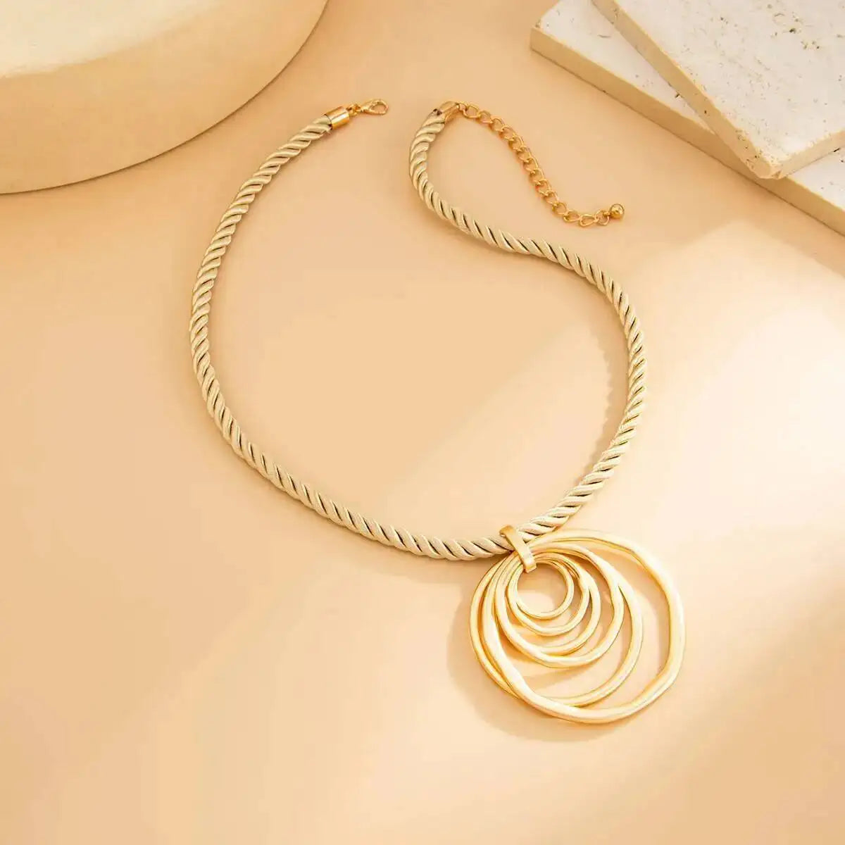 Geometric Square Pendant Necklace