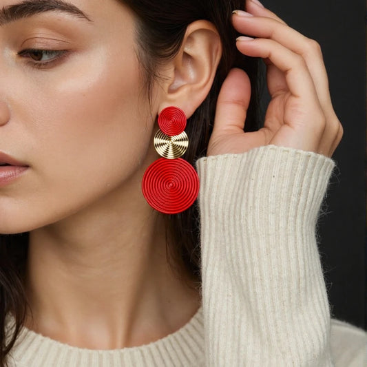Stylish Dangle Earrings Trio Circle Design Outfits Party Accessories