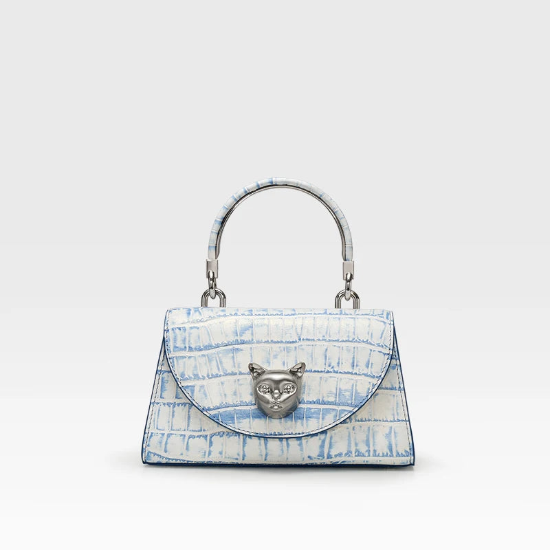 BAFELLI Cat Crocodile Leather Handbag