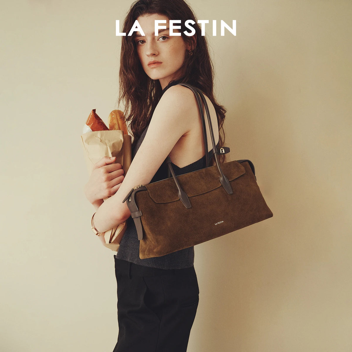 LA FESTIN 2026 Luxury Large Leather Shoulder Bag