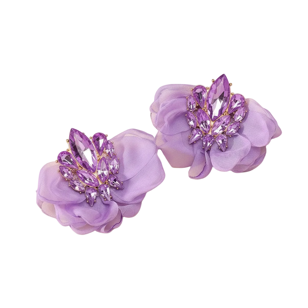 Exaggerated Bohemian Big Earrings Charming Elegant Ethnic Handmade Fabric