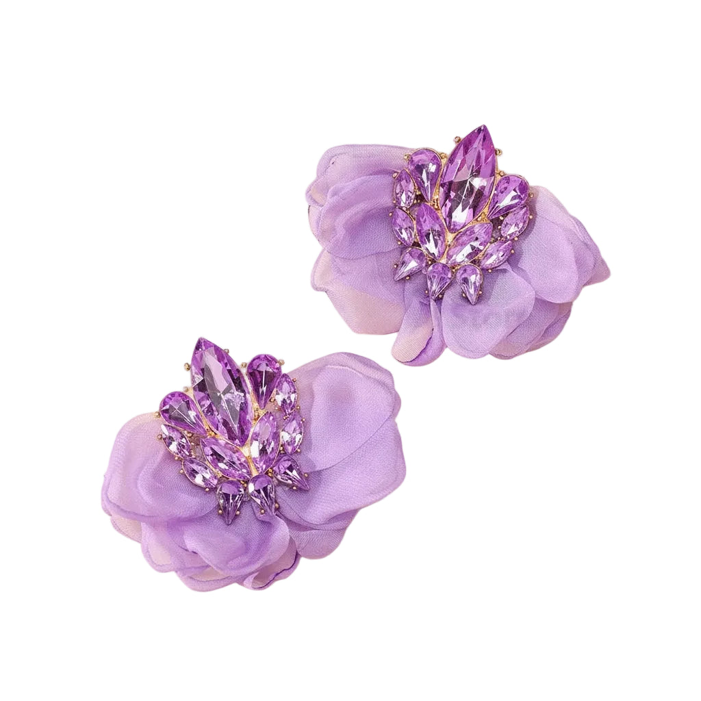 Exaggerated Bohemian Big Earrings Charming Elegant Ethnic Handmade Fabric