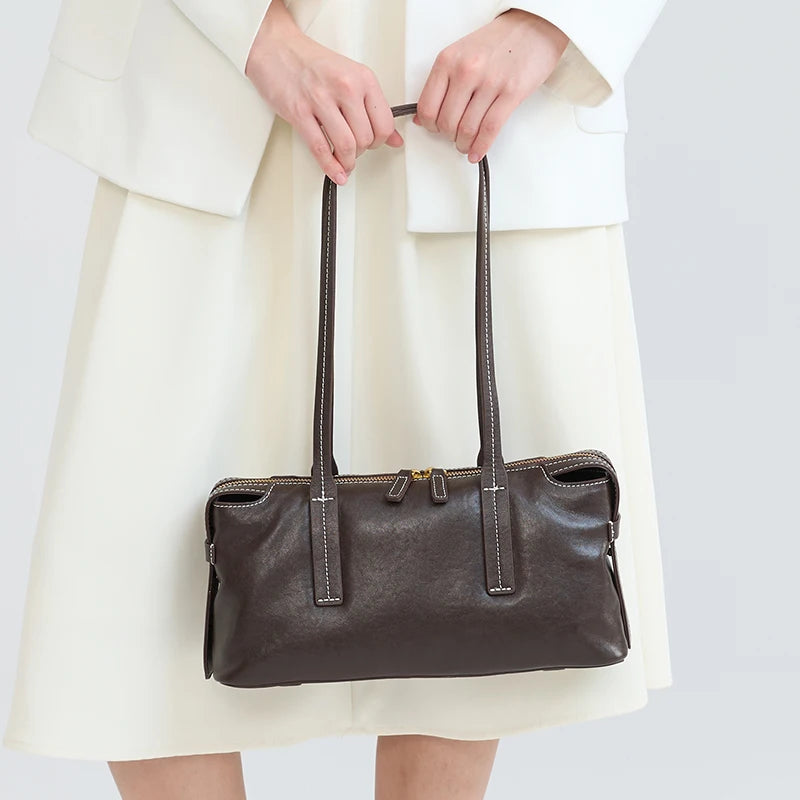 Vintage Slim Leather Shoulder Bag