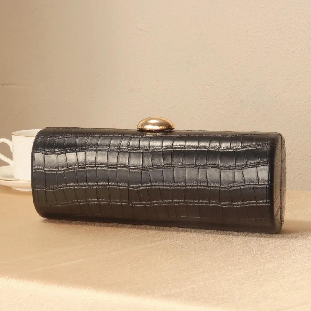 Ic Pu Leather Box Bag Female Glossy Golden Elegant
