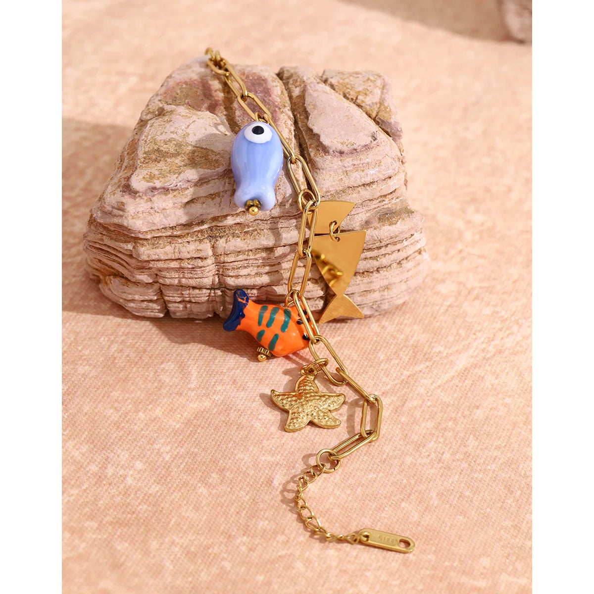 Ceramic Fish Charm Bracelet