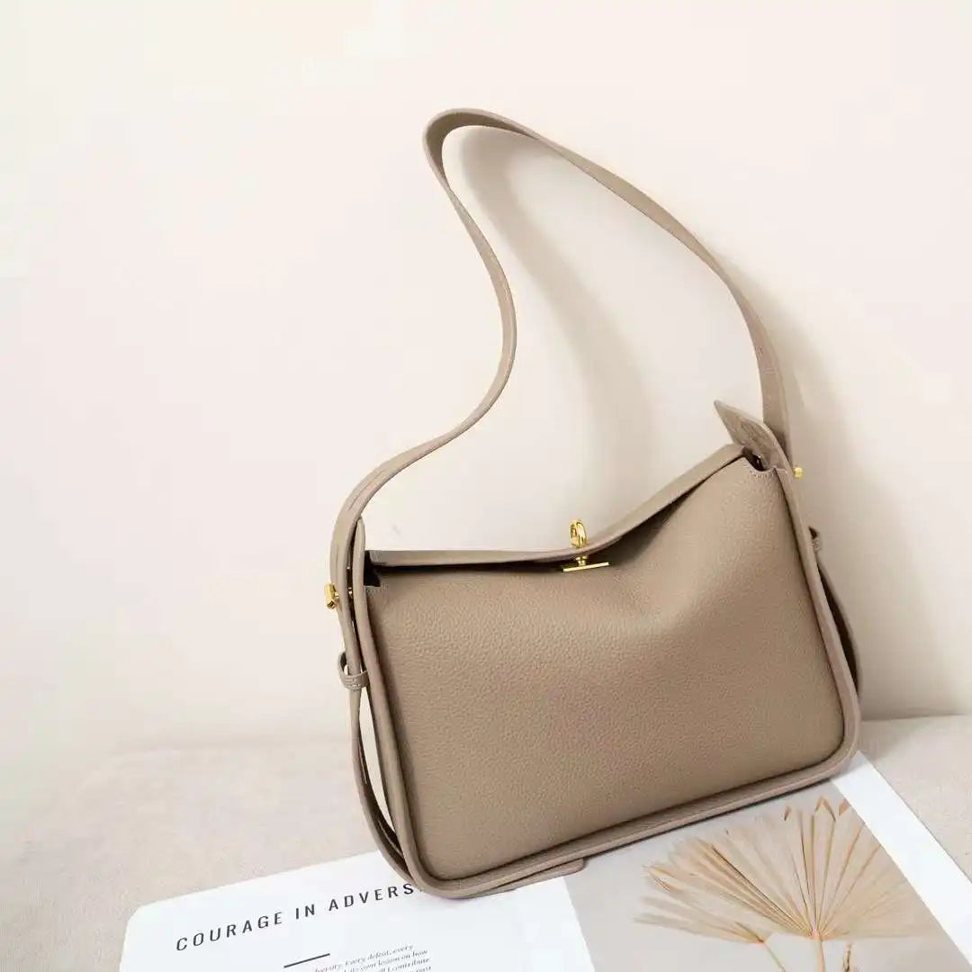 Genuine Leather Hobo Shoulder Bag